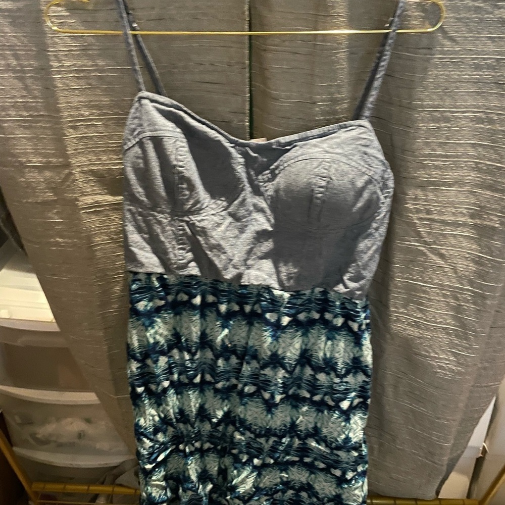 Blue Women’s denim strap dress top- 15/17